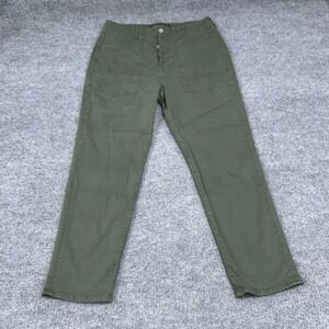 Veronica Beard Jeans Womens 30 Army Green Twill Pants Arya Straight High Rise